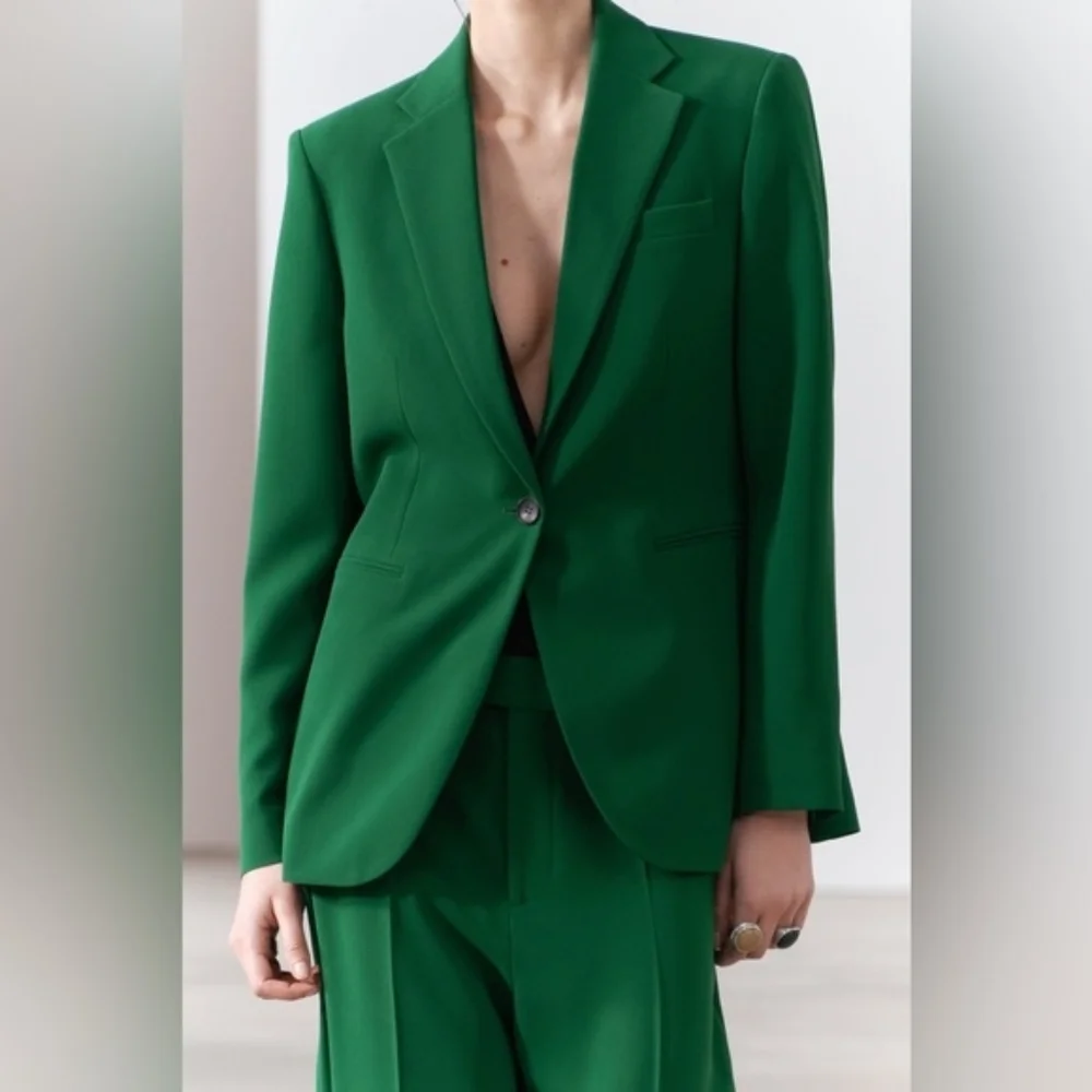 Zara Emerald Green Single-Button Blazer - Picture 14 of 14